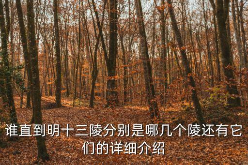 誰直到明十三陵分別是哪幾個陵還有它們的詳細介紹