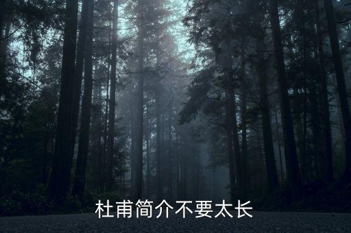 杜甫生平簡介，杜甫簡介不要太長