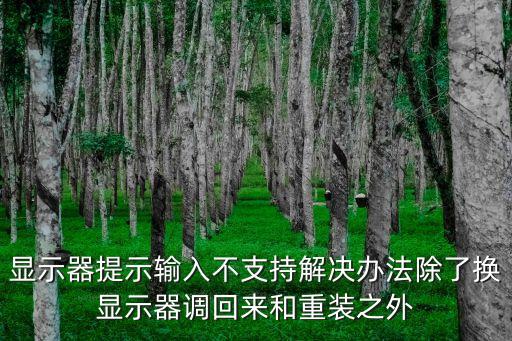 顯示器輸入不支持，顯示器提示輸入不支持解決辦法除了換顯示器調回來和重裝之外
