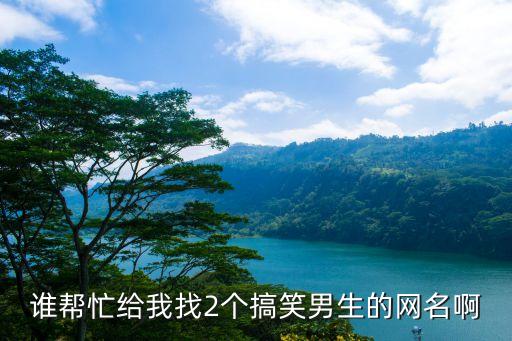 誰幫忙給我找2個搞笑男生的網(wǎng)名啊