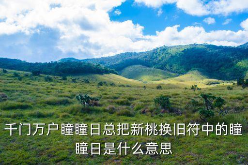 千門萬戶瞳瞳日總把新桃換舊符中的瞳瞳日是什么意思