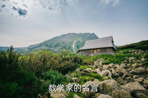 數(shù)學(xué)家的名人名言，誰知道數(shù)學(xué)家的名人名言