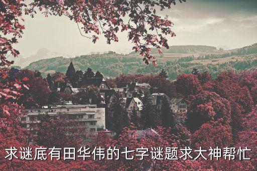 田華偉，求謎底有田華偉的七字謎題求大神幫忙