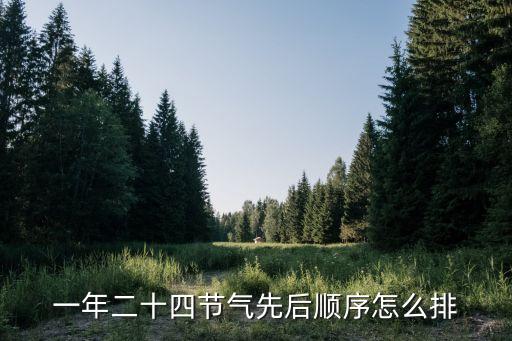 一年二十四節氣先后順序怎么排