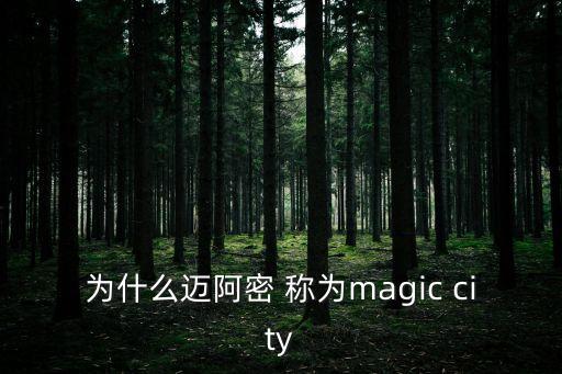 魔法城，為什么邁阿密 稱為magic city
