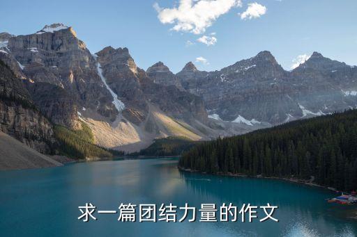 團結的力量作文，求一篇團結力量的作文