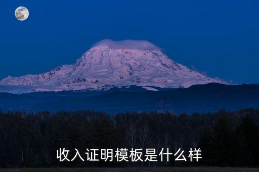 收入證明模板是什么樣