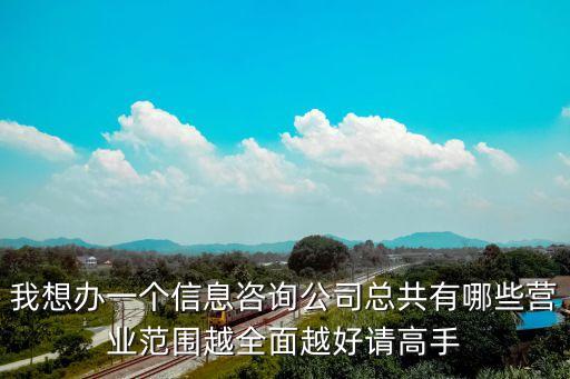 我想辦一個信息咨詢公司總共有哪些營業(yè)范圍越全面越好請高手