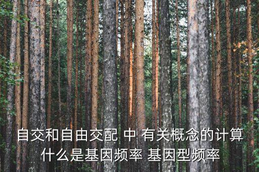 自交的概念，自交和自由交配 中 有關概念的計算 什么是基因頻率 基因型頻率