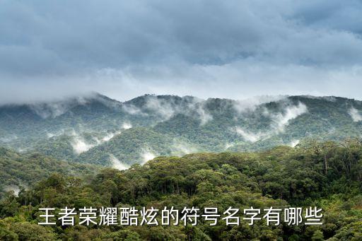 王者榮耀符號名字，王者榮耀酷炫的符號名字有哪些