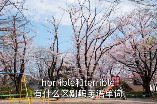 horrible和terrible有什么區別嗎英語單詞