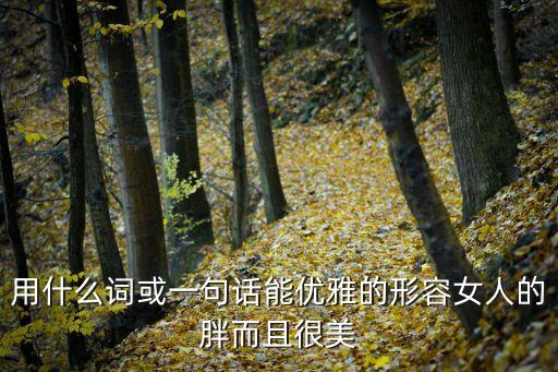 用什么詞或一句話能優雅的形容女人的胖而且很美