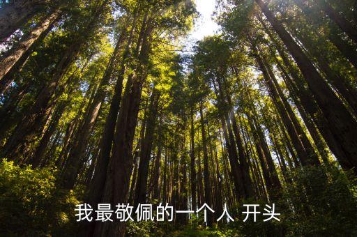 我最敬佩的人開頭，我敬佩的一個人 開頭