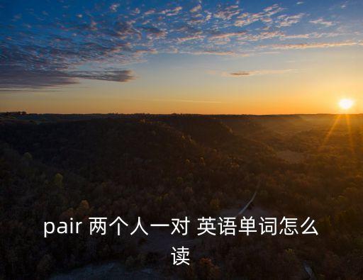 pair 兩個人一對 英語單詞怎么讀