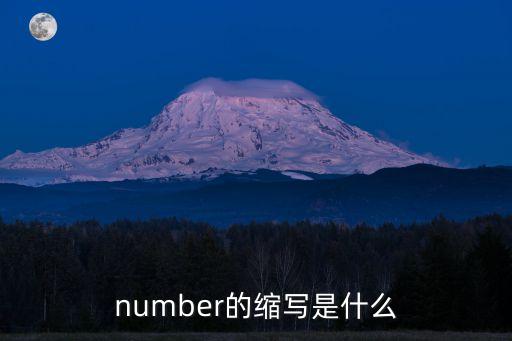 number的縮寫是什么