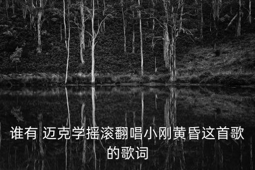 誰有 邁克學搖滾翻唱小剛黃昏這首歌的歌詞