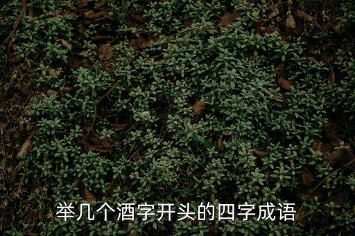 舉幾個酒字開頭的四字成語