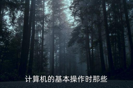 計算機(jī)的基本操作時那些
