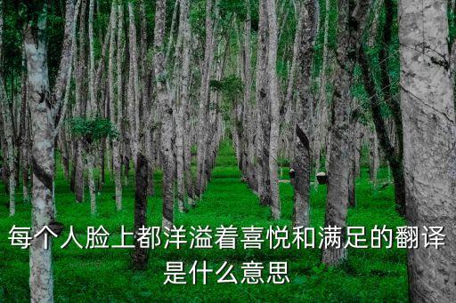滿足的英文，每個人臉上都洋溢著喜悅和滿足的翻譯是什么意思