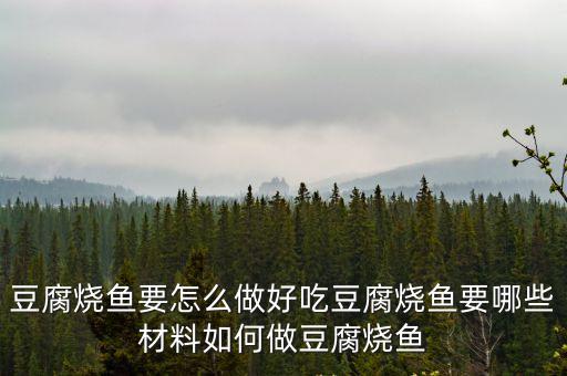豆腐燒魚要怎么做好吃豆腐燒魚要哪些材料如何做豆腐燒魚