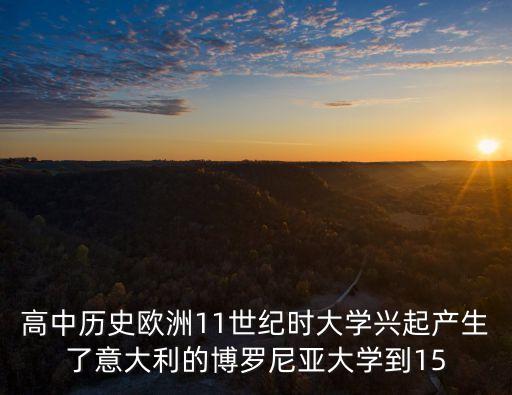 高中歷史歐洲11世紀(jì)時(shí)大學(xué)興起產(chǎn)生了意大利的博羅尼亞大學(xué)到15