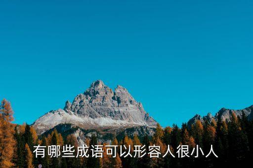 形容小人，有哪些成語可以形容人很小人