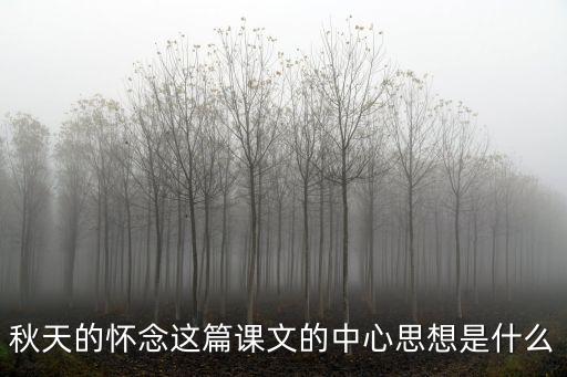 秋天的懷念這篇課文的中心思想是什么