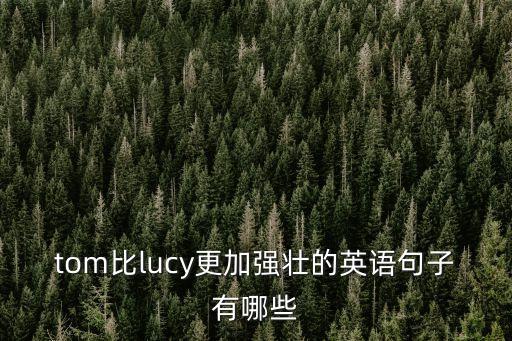 tom比lucy更加強壯的英語句子有哪些