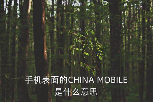 手機表面的CHINA MOBILE是什么意思