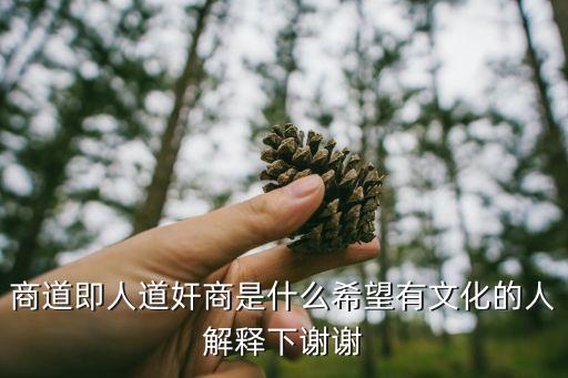 商道人生，商道即人道奸商是什么希望有文化的人解釋下謝謝