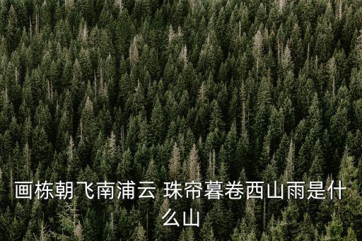 畫棟朝飛南浦云 珠簾暮卷西山雨是什么山