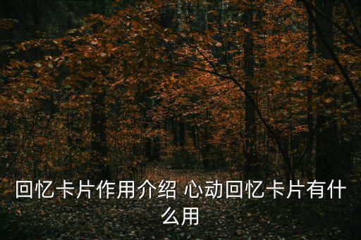 回憶卡片作用介紹 心動回憶卡片有什么用