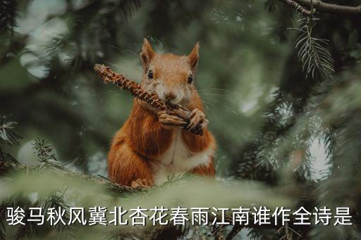 駿馬秋風(fēng)冀北杏花春雨江南誰作全詩(shī)是