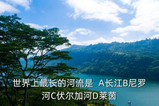 世界最長的河流，世界上最長的河流是  A長江B尼羅河C伏爾加河D萊茵