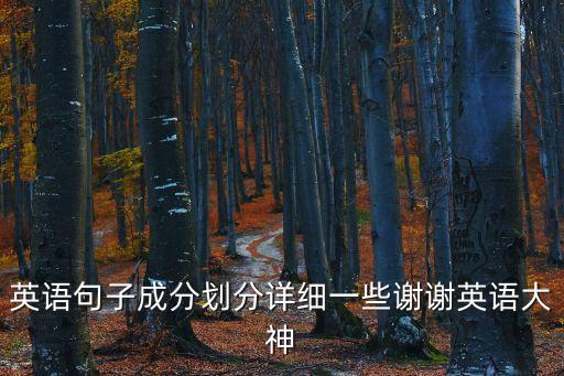 英語句子成分劃分詳細(xì)一些謝謝英語大神
