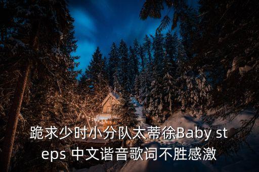 跪求少時小分隊太蒂徐Baby steps 中文諧音歌詞不勝感激