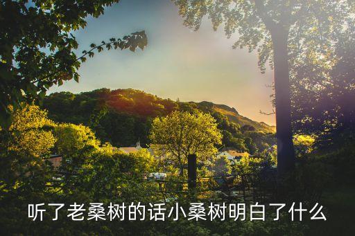 聽了老桑樹的話小桑樹明白了什么