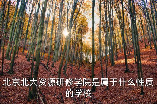 北京北大資源研修學院是屬于什么性質的學校