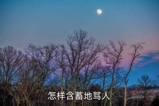 怎樣含蓄地罵人