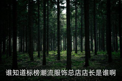 王宏飛，誰知道標(biāo)榜潮流服飾總店店長是誰啊