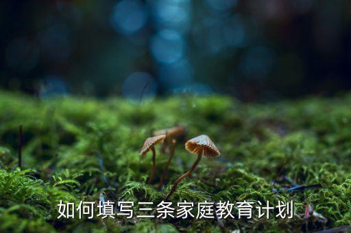 如何填寫三條家庭教育計劃