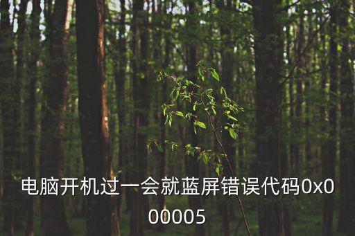 電腦開機過一會就藍屏錯誤代碼0x000005