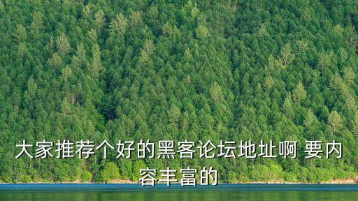 大家推薦個好的黑客論壇地址啊 要內容豐富的