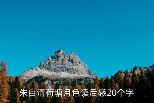 朱自清荷塘月色讀后感20個字