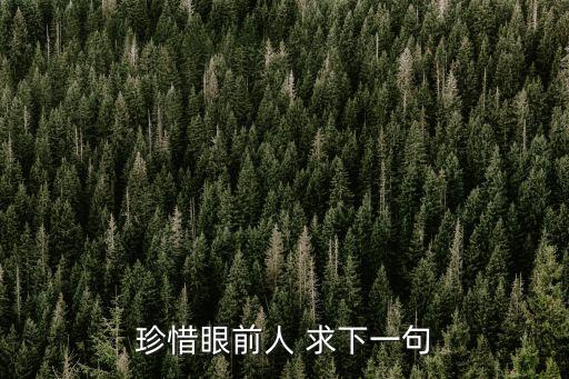 珍惜眼前人的句子，珍惜眼前人 求下一句