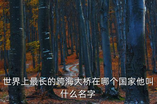 世界上最長的跨海大橋，世界上最長的跨海大橋在哪個國家他叫什么名字