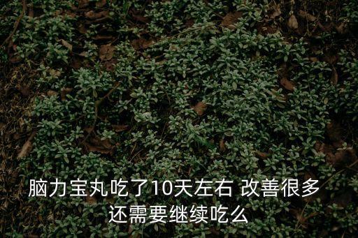 腦力寶丸，腦力寶丸吃了10天左右 改善很多 還需要繼續(xù)吃么