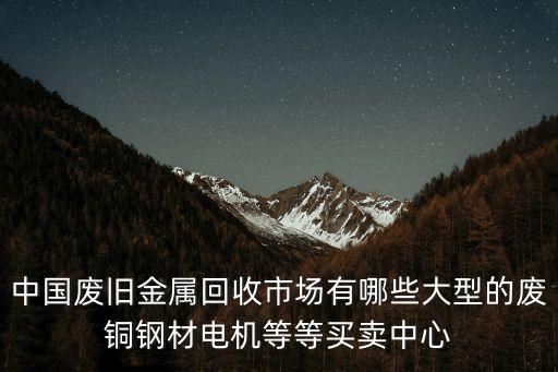 中國廢舊金屬回收市場有哪些大型的廢銅鋼材電機等等買賣中心