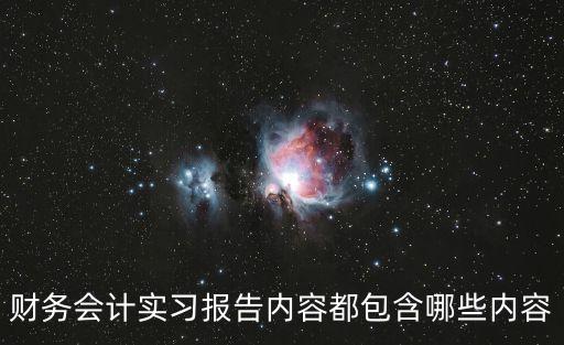 財務管理實習報告，財務會計實習報告內容都包含哪些內容
