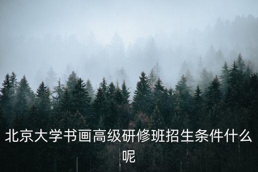 北京大學(xué)書畫高級(jí)研修班招生條件什么呢